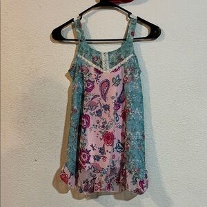 Charming Floral Kids Dress in Pink and Blue